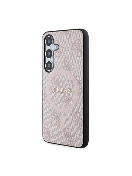 Guess Guess PU Leather 4G Colored Ring MagSafe Carcasă Spate pentru Samsung Galaxy S24 Pink