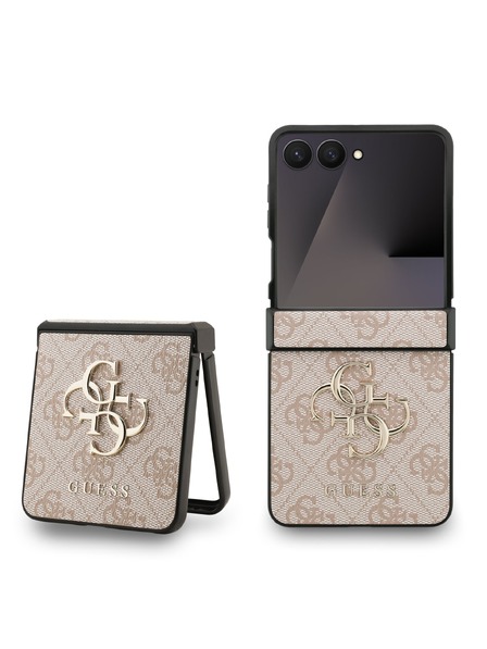 Guess Guess PU 4G Metal Logo Carcasă Spate pentru Samsung Galaxy Z Flip 7 Pink