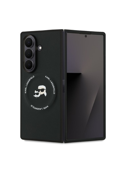 Karl Lagerfeld Karl Lagerfeld PU Karl and Choupette Heads Magnetic Carcasă Spate pentru Samsung Galaxy Z Fold 7 Black