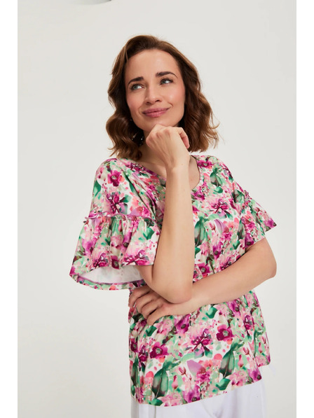 Moodo Bluză roz cu flori Moodo