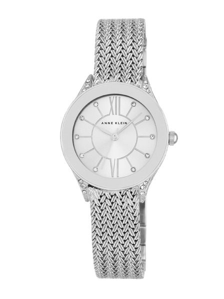 Anne Klein Ceasuri rotunde pentru femei Anne Klein mesh AK/2209SVSV