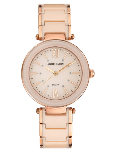Anne Klein Ceasuri rotunde cu alimentare solară pentru femei Anne Klein AK/3844BHRG