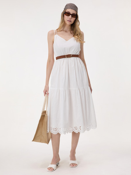 Orsay Rochie midi cu bretele pentru femei albă cu broderie ORSAY