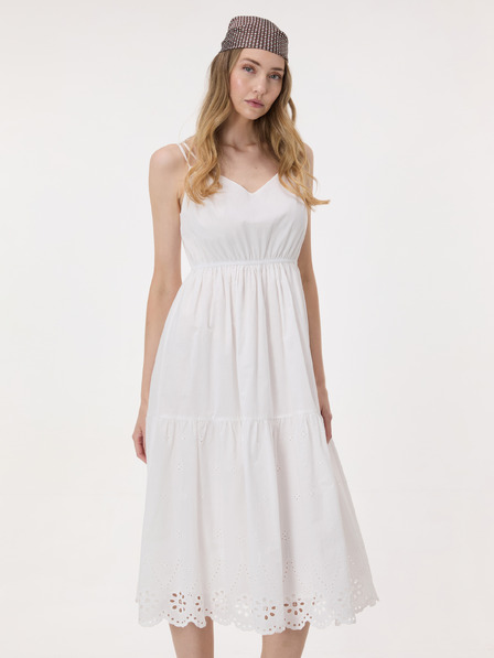 Orsay Rochie midi cu bretele pentru femei albă cu broderie ORSAY