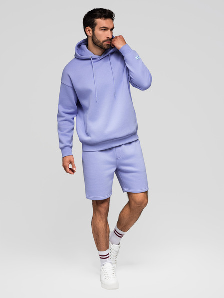 Ombre Clothing Set de două pantaloni scurți UNISEX cu talie elastică - albastru deschis/violet deschis V2 Z129 Ombre Clothing