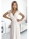 numoco Rochie lungă cu decolteu și glitter - bej Numoco CRYSTAL