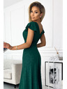 numoco Rochie lungă strălucitoare cu decolteu în formă de inimă - verde Numoco CRYSTAL