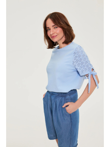 Moodo Bluza cu maneci albastre albastru deschis Moodo