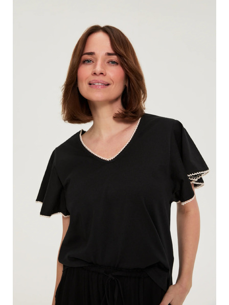Moodo Bluza cu maneci late neagra Moodo