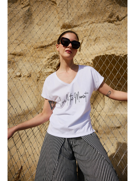 Moodo Tricou cu imprimeu alb Moodo
