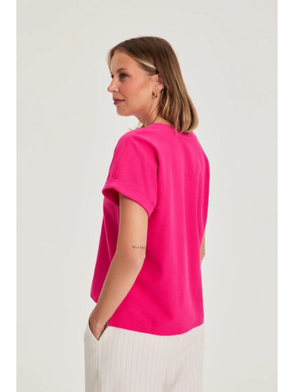 Moodo Bluză cu decolteu în V fucsia Moodo