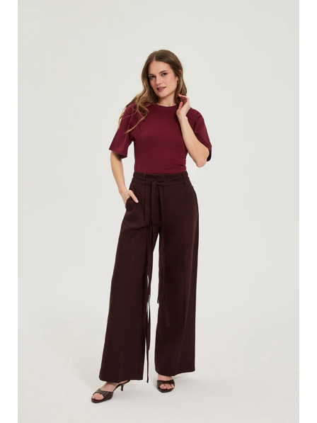 Moodo Tricou cu maneci late burgundy Moodo