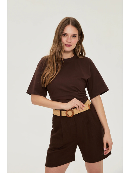 Moodo Bluza din bumbac maro Moodo