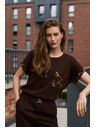 Moodo Tricou cu buzunar maro Moodo