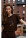 Moodo Tricou cu buzunar maro Moodo