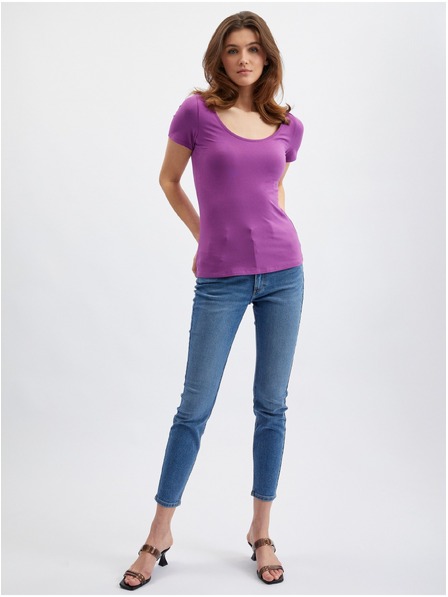 Orsay Tricou basic violet pentru femei ORSAY