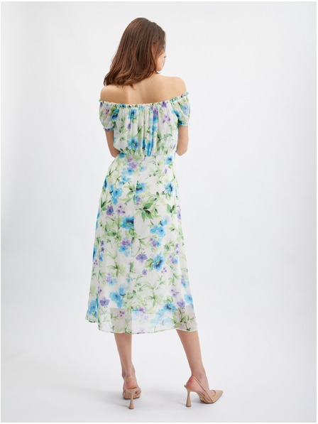 Orsay Rochie florală pentru femei, albastru și crem ORSAY