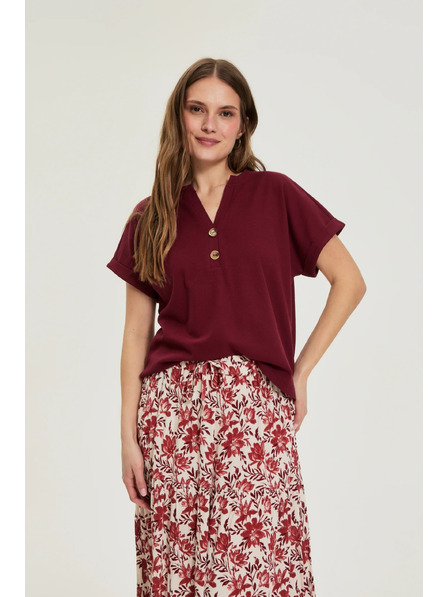 Moodo Tricou Moodo din bumbac burgundy