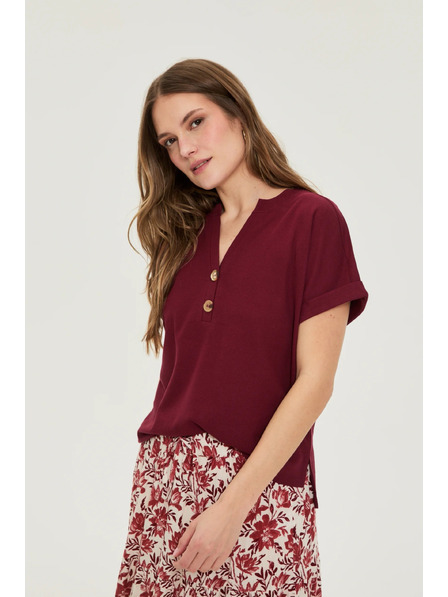 Moodo Tricou Moodo din bumbac burgundy