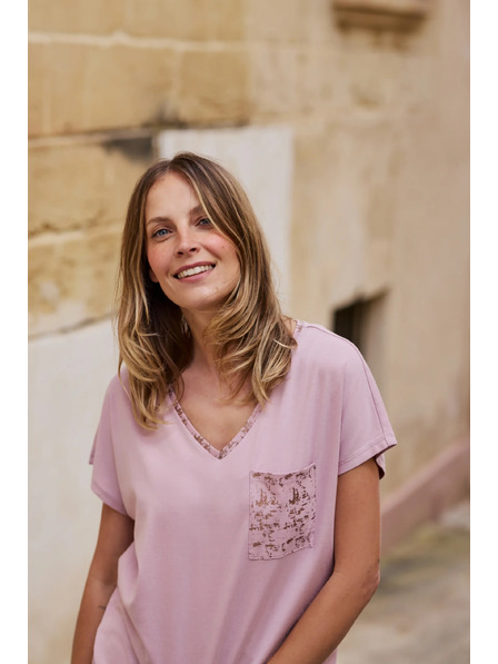 Moodo Tricou Moodo din bumbac roz