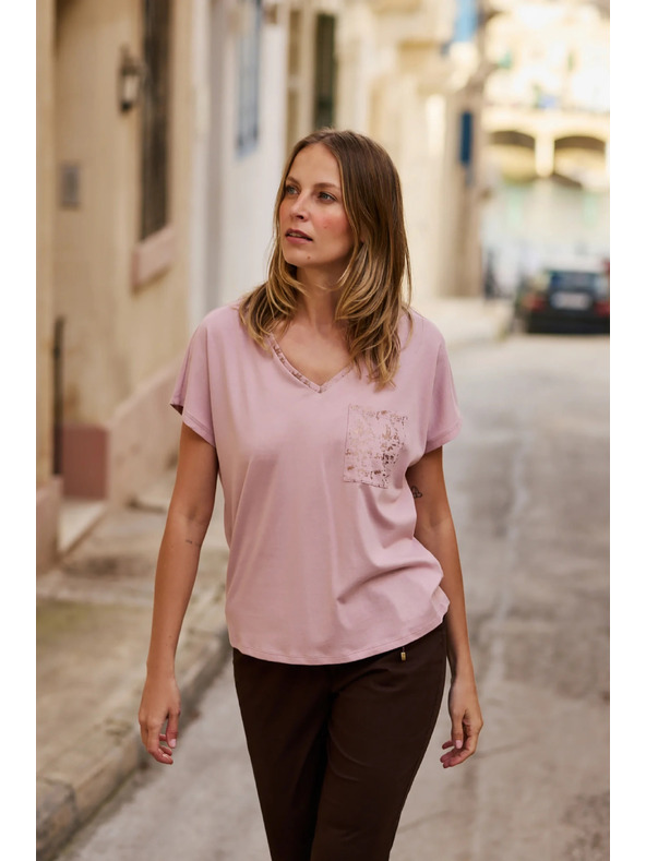 Moodo Tricou Moodo din bumbac roz