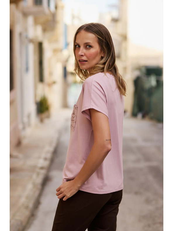 Moodo Tricou Moodo din bumbac roz