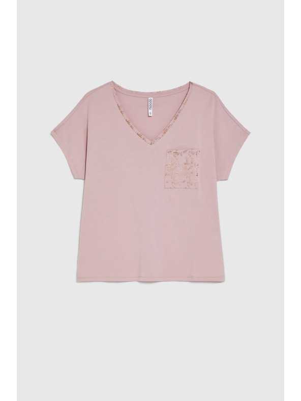 Moodo Tricou Moodo din bumbac roz