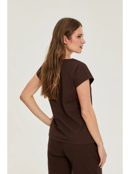 Moodo Tricou Moodo maro cu imprimeu