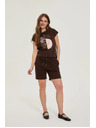 Moodo Tricou Moodo maro cu imprimeu