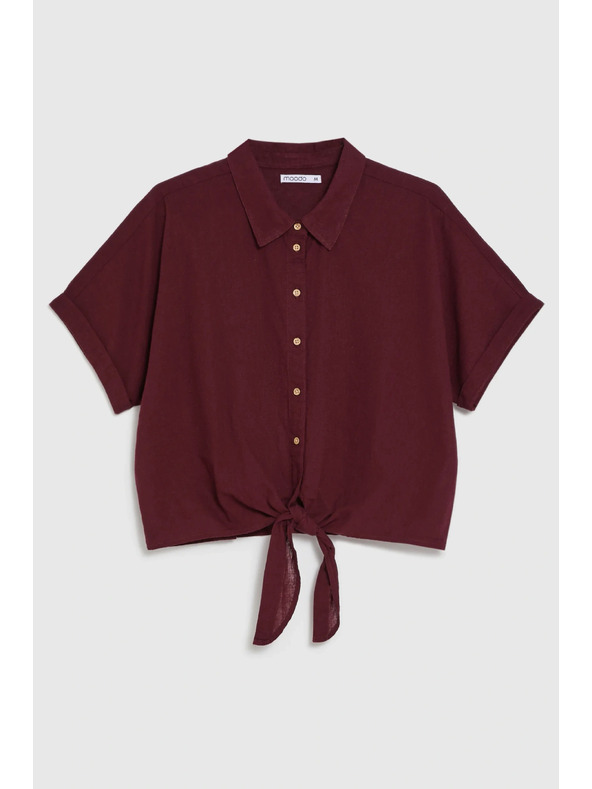 Moodo Cămașă Moodo burgundy cu legătură