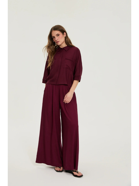 Moodo Cămașă Moodo burgundy din viscoză