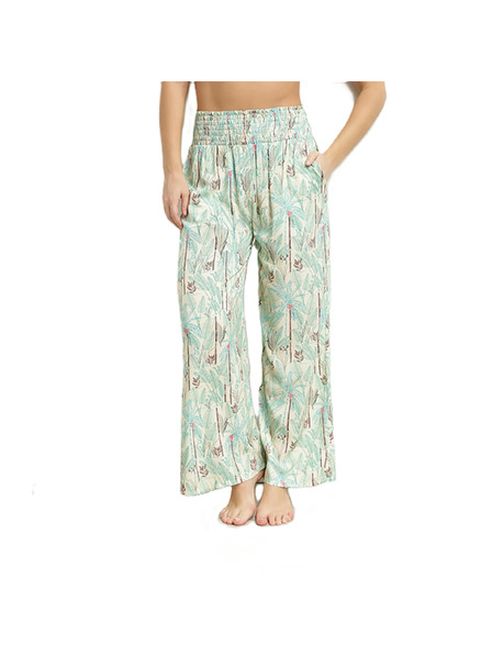 DIM DIM TROPICAL PANTS - Pantaloni de plajă pentru femei - verde - maro deschis - crem