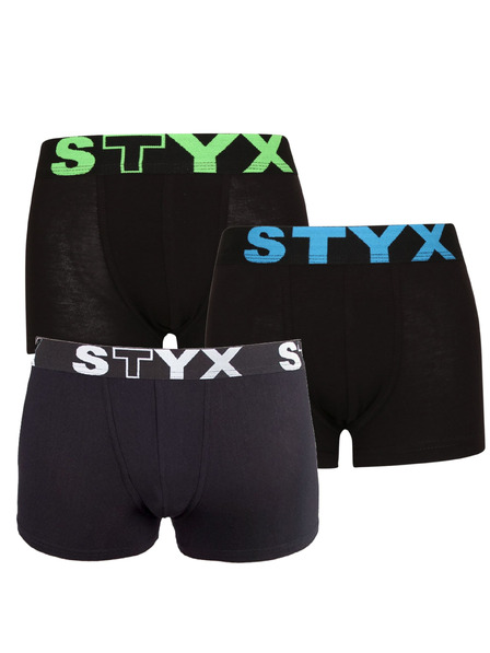 Styx Set trei - boxeri copii Styx sport elastică negru