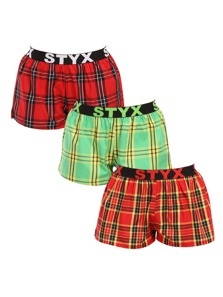 Styx Set de trei - boxeri dama Styx elastic sport multicolori