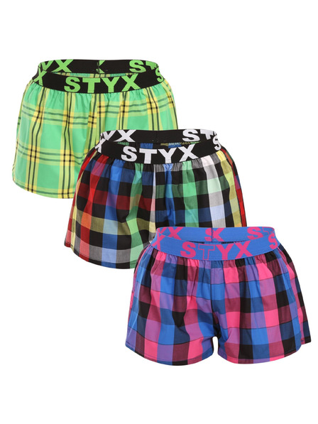 Styx Set de trei - boxeri dama Styx elastic sport multicolori
