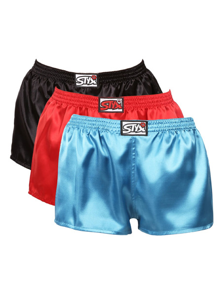 Styx Set de trei - boxeri dama Styx elastic clasic satin multicolori