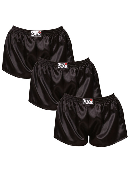 Styx Set de trei - boxeri dama Styx elastic clasic satin negri