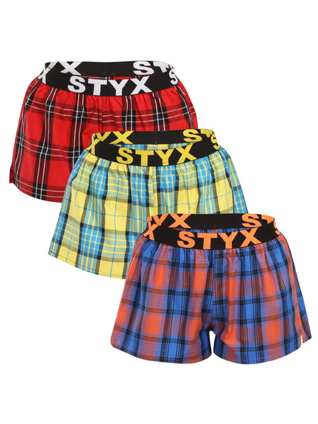 Styx Set de trei - boxeri dama Styx elastic sport multicolori