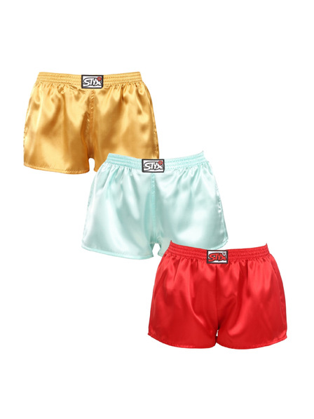 Styx Set de trei - boxeri dama Styx elastic clasic satin multicolori