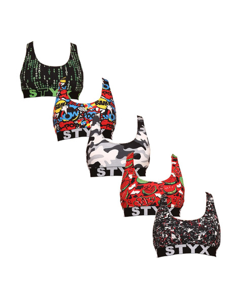 Styx Set de cinci - Sutien pentru femei Styx sport art multicolor
