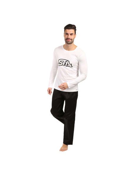 Styx Pijama pentru bărbați Styx alb-negru
