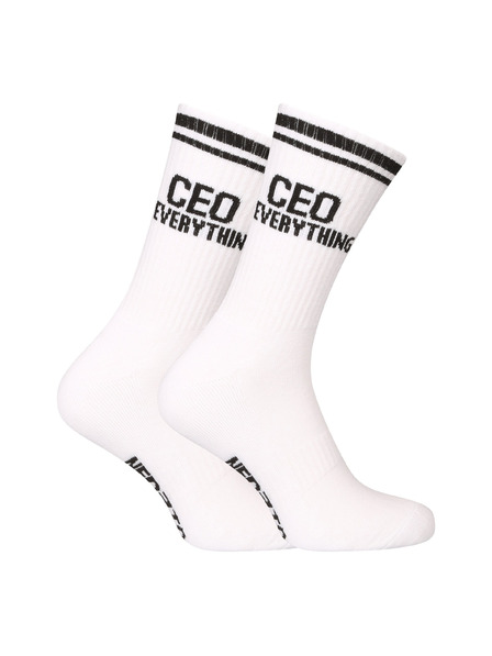 Nedeto Ciorapi Nedeto sportivi înalți CEO Of Everything albi