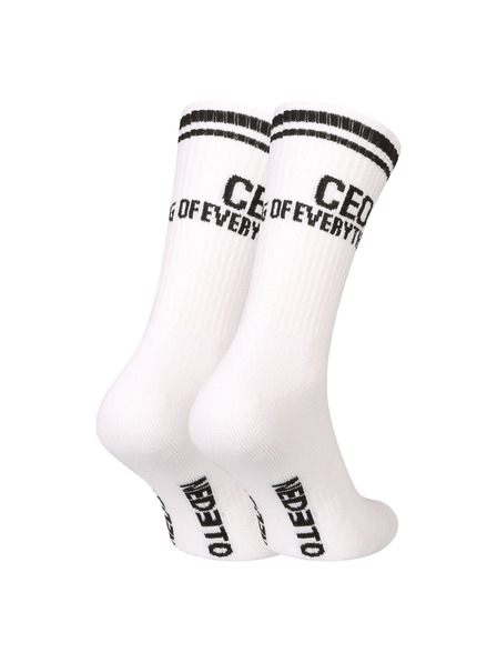 Nedeto Ciorapi Nedeto sportivi înalți CEO Of Everything albi