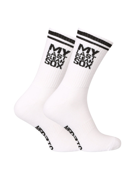 Nedeto Ciorapi Nedeto sportivi înalți My Last Clean Sox albi