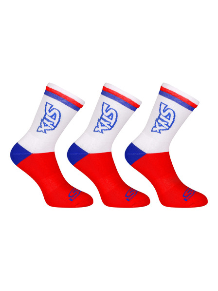 Styx Set de trei - Sosete Styx inalte rosii tricolor