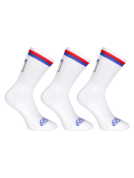 Styx Set de trei - Sosete Styx inalte albe tricolor