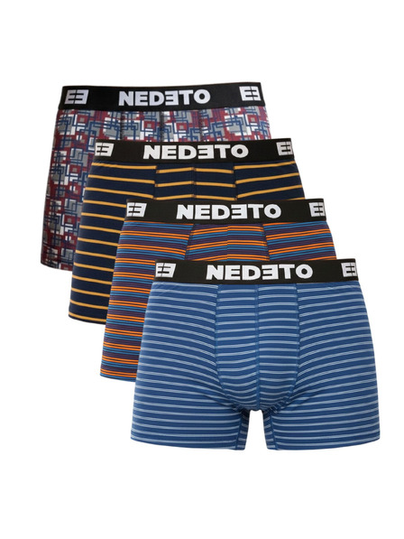 Nedeto Set de patru - boxeri bărbătești Nedeto multicolori