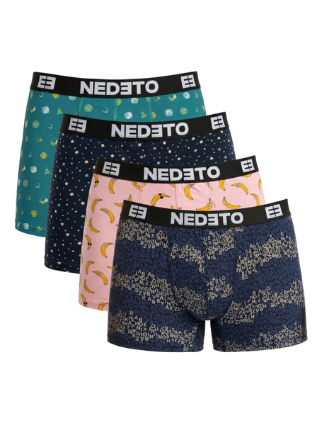Nedeto Set de patru - boxeri bărbătești Nedeto multicolori
