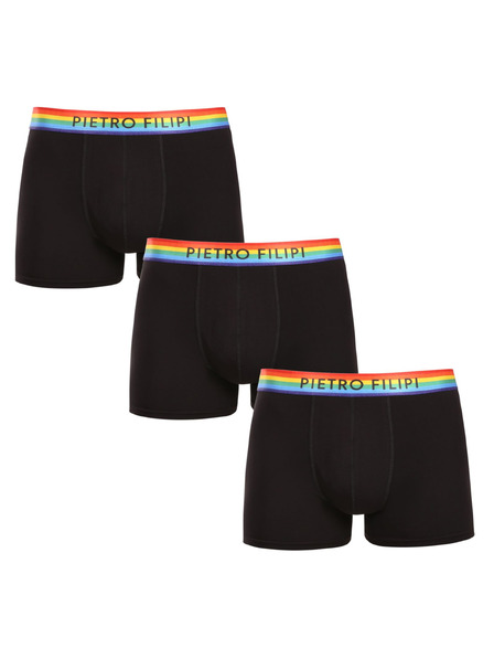 Pietro Filipi Set de trei - boxeri bărbătești Pietro Filipi negri rainbow