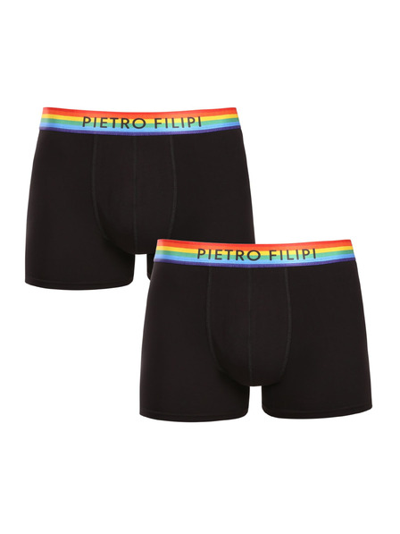 Pietro Filipi Set de doi - boxeri bărbătești Pietro Filipi negri rainbow